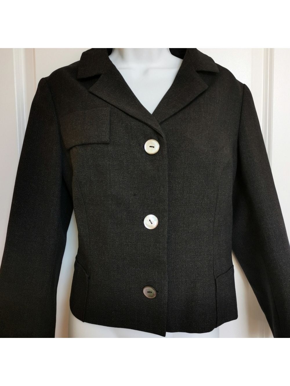 Vintage 60s Charcoal Gray Blazer Jacket Size 8
